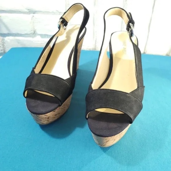 Black Wedge Caballo Espadrille Sandals - Picture 5 of 7